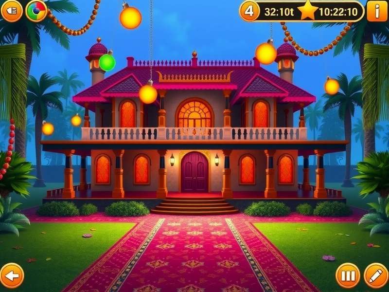 Mansion Revamp game screenshot showing Indian-style mansion